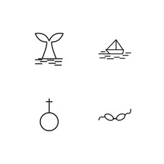 Summer linear icons set. Simple outline vector icons