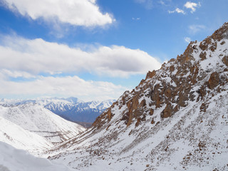Fototapeta premium Mountain and high road path in Leh