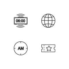 Time linear icons set. Simple outline vector icons