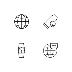 Time linear icons set. Simple outline vector icons