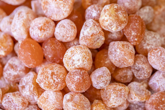 Dried kumquats Sweet background