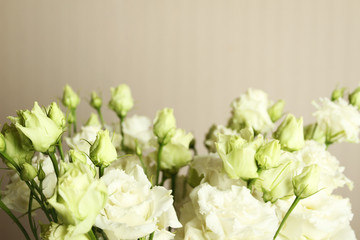 White roses in the interior