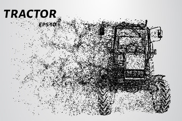 Tractor of the particles. Tractor trailer consists of points and circles