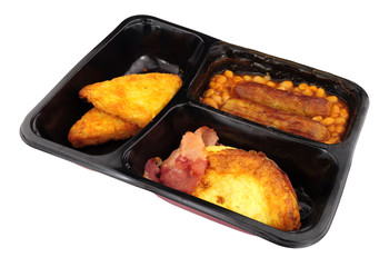 English all day breakfast ready meal isolated on a white background