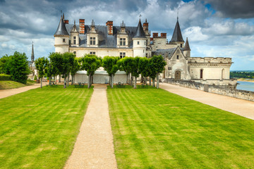 Fototapeta na wymiar Amazing famous castle of Amboise, Loire Valley, France, Europe