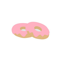 Two doughnuts with pink icing, raster