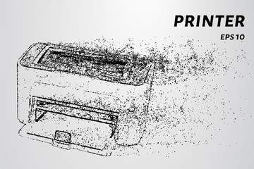 The printer of the particles. Laser printer vector illustration