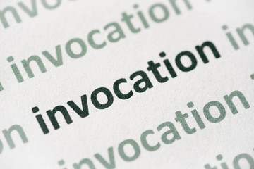 word invocation   printed on paper macro