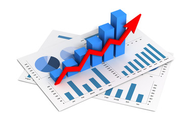 business finance graph 3d illustration