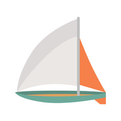 Yacht color icon. Flat design