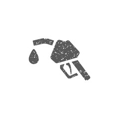 Gas dispenser icon in grunge texture. Vintage style vector illustration.