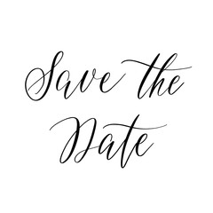 Save the date - hand lettering vector.