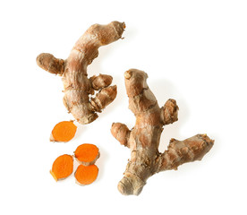 turmeric on white background