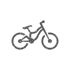 Mountain bike icon in grunge texture. Vintage style vector illustration.