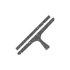 Glass scraper icon in grunge texture. Vintage style vector illustration.