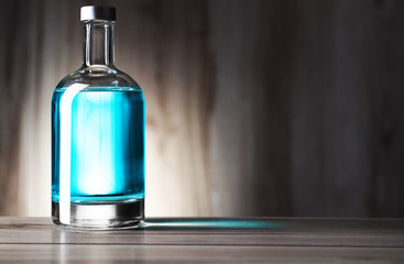 glass bottle with liquid