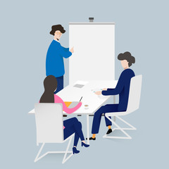 Fototapeta premium Business people are working and presentation