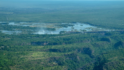 An aerial view of Victoria Falls, Zimbabwe