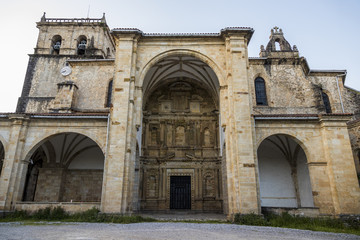 Fototapeta na wymiar Guriezo, Spain. The Iglesia de San Vicente de la Maza, a 16th century church in the town of Rioseco in Cantabria