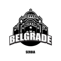 Belgrade, Serbia, black and white logo