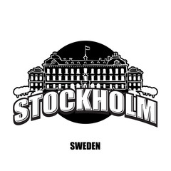 Stockholm royal palace black and white logo