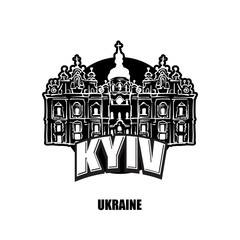 Kyiv, Ukraine, black and white logo