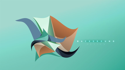 Abstract background - geometric origami style shape composition, triangular low poly design concept. Colorful trendy minimalistic illustration