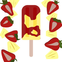 Vector illustration of ice cream or popsicle. Summer concept.