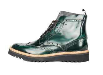 Green leather shoes