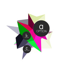 Abstract colorful geometric option infographics design template with sample abc options. Abstract background for business presentation or information banner