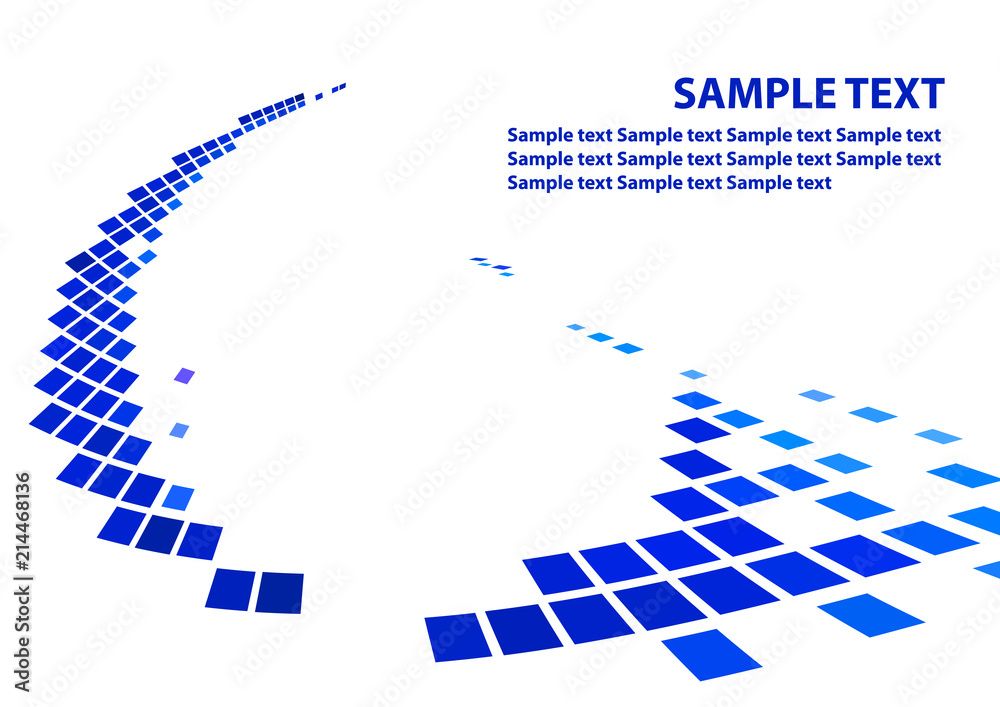 Poster simple background with blue squares. vector