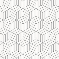 Vector pattern. Modern stylish texture. Repeating geometric tiles. Striped monochrome cubes. pattern is on swatches panel