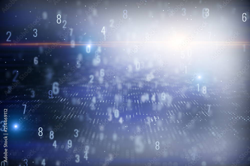 Poster Blurry binary code backdrop