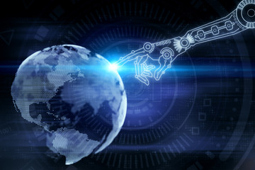Robotics, cyberspace and technology concept
