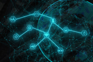 Polygonal hologram with globe