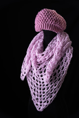 Crocheted hat and shawl all homemade