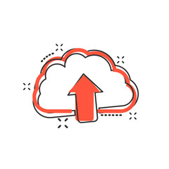 Vector cartoon cloud icon in comic style. Cloud sign illustration pictogram. Swarm business splash effect concept.