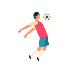 Fototapeta na wymiar Football player hitting ball isolated sport championship flat full length vector illustration