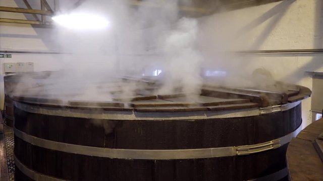 Whiskey Fermentation in Bruichladdich Scotland