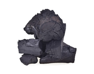 Charcoal isolated on white background