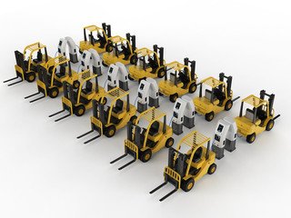 forklift trucks charge at station © phonlamaiphoto