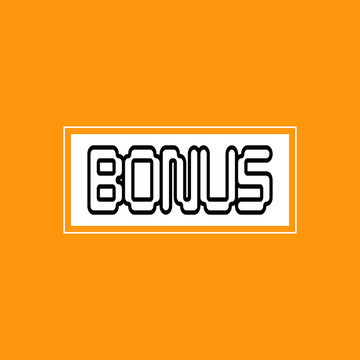 bonus lettering orange background icon sticker badge logo design elements vector illustration