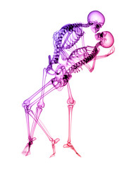 X RAY Skeleton Couple in love 3D Render