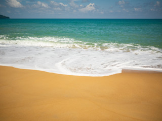 Fototapeta na wymiar Tropical beach and empty sea background with copy space
