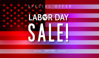 Labor Day sale banner. Labor Day special offer design vector.