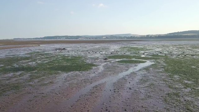 Lympstone dry harbour. Beautiful aerial footage. United Kingdom.