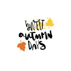 sweet autumn days badge isolated design label season lettering for logo templates invitation greeting card prints and posters vector illustration