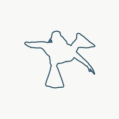 Silhouette of diver. Outline web icon of diver. The concept of sport diving.