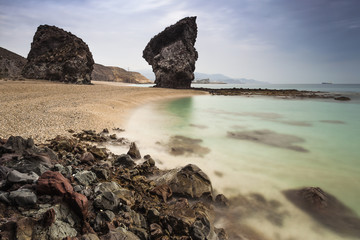Beautiful sunrise on the beach of Los Muertos