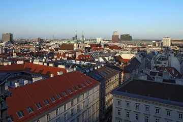 Vienna panorama from the roof of Stefansdom (St. Stephan's cathedral), Austria